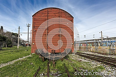 Nostalgic trains parked at Haydarpasa station for visitors, Istanbul, Turkey. March`2017. Editorial Stock Photo