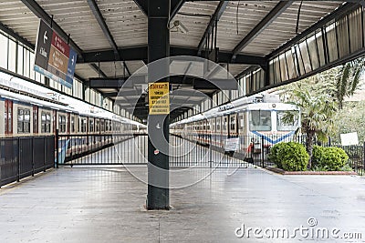 Nostalgic trains parked at Haydarpasa station for visitors, Istanbul, Turkey. March`2017. Editorial Stock Photo