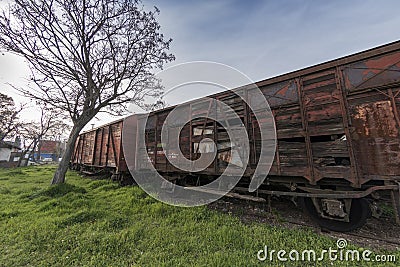 Nostalgic trains parked at Haydarpasa station for visitors, Istanbul, Turkey. March`2017. Editorial Stock Photo