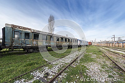 Nostalgic trains parked at Haydarpasa station for visitors, Istanbul, Turkey. March`2017. Editorial Stock Photo