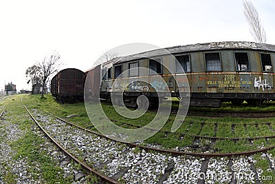 Nostalgic trains parked at Haydarpasa station for visitors, Istanbul, Turkey. March`2017. Editorial Stock Photo