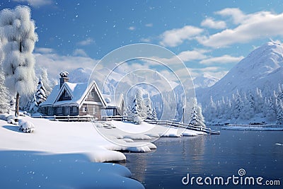 Nostalgic winter scenes inspired by vintage Stock Photo