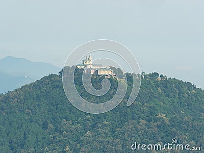 Nostra Signora della Guardia Marian shrine, Mount Figogna , Genoa Stock Photo