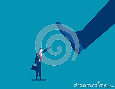 Not afraid of manager power. Concept business illustration. Vector metaphor business Vector Illustration