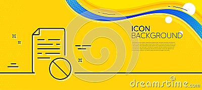 Not allowed document line icon. No file sign. Minimal line yellow banner. Vector Vector Illustration