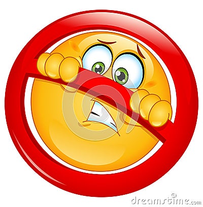 Not allowed emoticon Vector Illustration