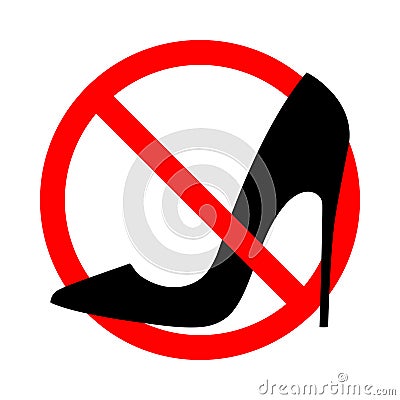 Not allowed stiletto heels Cartoon Illustration