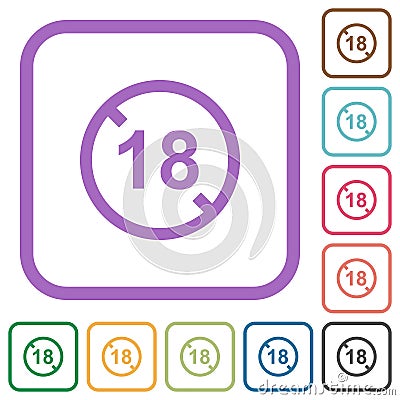 Not allowed under 18 simple icons Vector Illustration