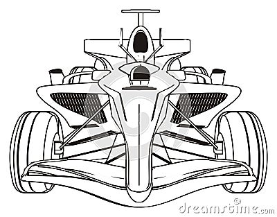 Not colored formula one Stock Photo