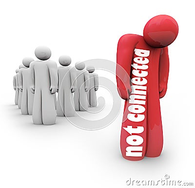 Not Connected No Links Loner Isolated Person Failure Networking Stock Photo