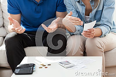 Not enough money for bills Stock Photo