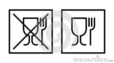 Not Food grade plastic icon. Food grade sign Vector Illustration