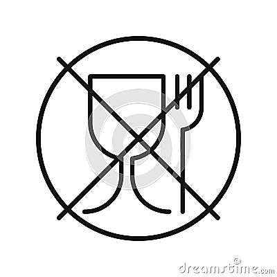 Not food grade plastic. Vector sign isolated. Not food safe material Stock Photo