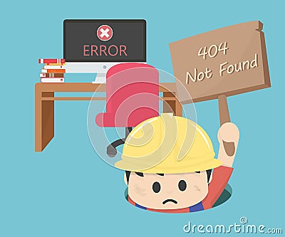 404 not found computer error Vector Illustration