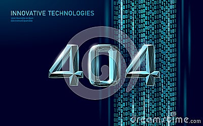 404 not found page web error. Web problem warning information template support fail background. Data flow coding symbol Vector Illustration
