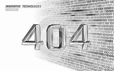 404 not found page web error. Web problem warning information template support fail background. Data flow coding symbol Vector Illustration