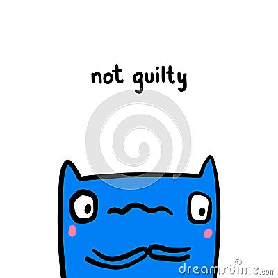 Not guilty hand drawn vector illustration in cartoon doodle style Vector Illustration