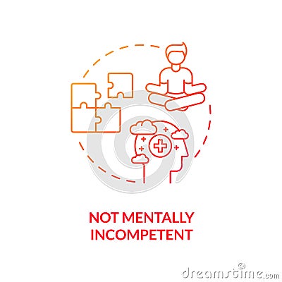 Not mentally incompetent concept icon Vector Illustration