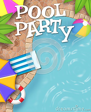 Pool Party Invitation Art Really Cool Stock Photo