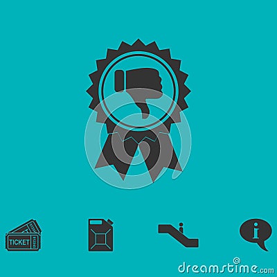 Not recommended award icon flat Vector Illustration