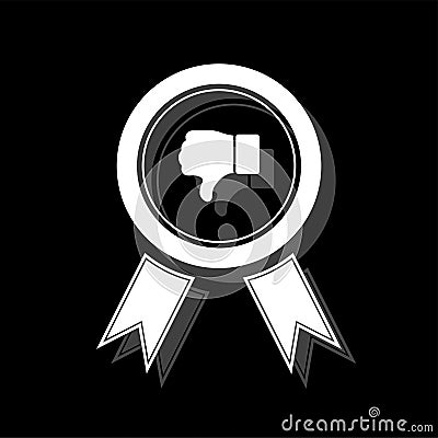 Not recommended award icon flat Stock Photo