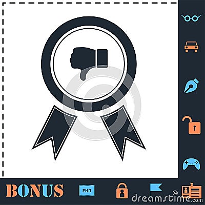 Not recommended award icon flat Vector Illustration