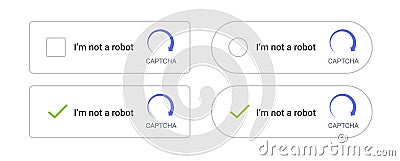 Not robot captcha vector test image obstacle computer. Captcha code internet public password not robot worry Vector Illustration