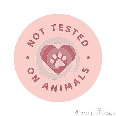 Not tested on animals circle colorful vector label Vector Illustration