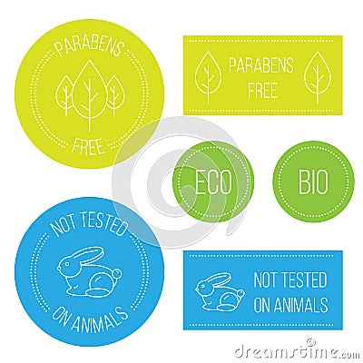Not tested animals, free paraben Vector Illustration