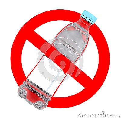 Not to throw plastic bottles sign Cartoon Illustration