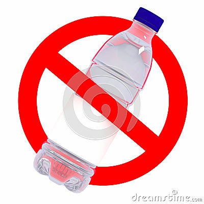 Not to throw plastic bottles sign Cartoon Illustration