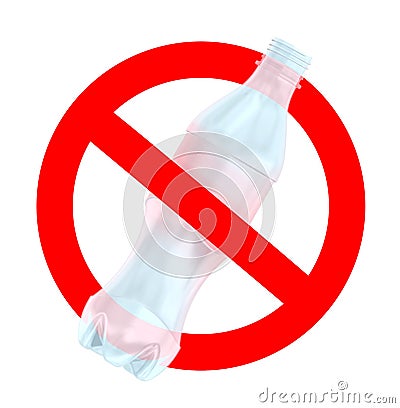 Not to throw plastic bottles sign Cartoon Illustration