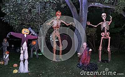 Ghouls, Goblins, and Ghosts on Display for Halloween Stock Photo