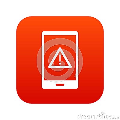 Not working phone icon digital red Vector Illustration