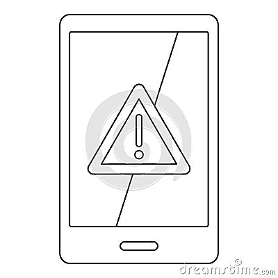 Not working phone icon, outline style Vector Illustration