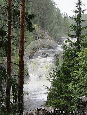 Waterfall in the rocks Stock Photo