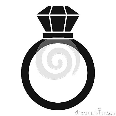 Notary gold ring icon, simple style Vector Illustration