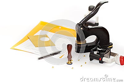 Notary Public supplies Stock Photo