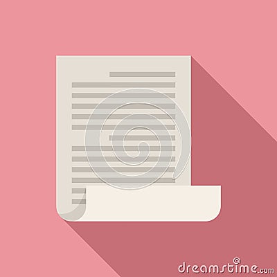 Notary testament icon, flat style Vector Illustration