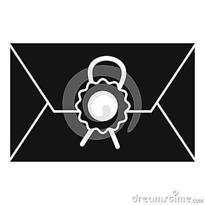Notary testament letter icon, simple style Vector Illustration