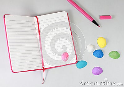 Note book pencil text empty Stock Photo