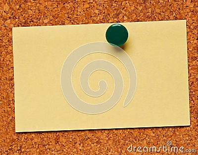 A note on a cork board Stock Photo