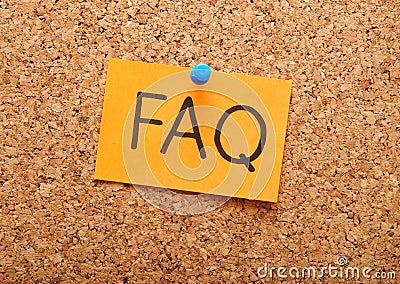 Note with faq Stock Photo