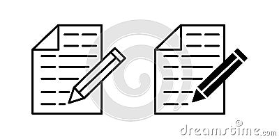 Note icon vector. notepad icon vector. Write icon vector. Form icon symbol vector illustration Vector Illustration