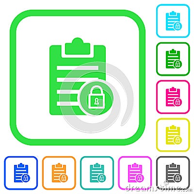 Note lock vivid colored flat icons icons Stock Photo