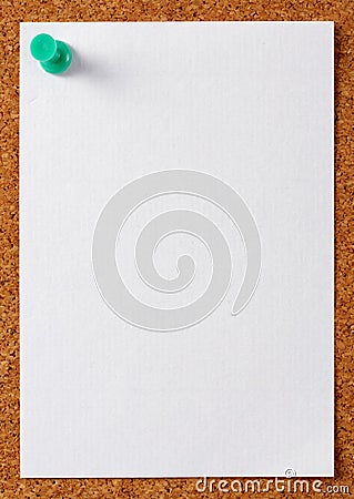 Note memo paper with green pin Stock Photo