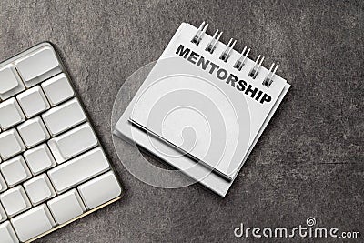 Note with 'mentorship' text Stock Photo