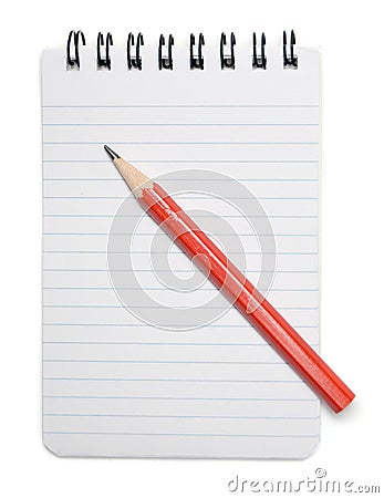 Note Pad and Pencil Stock Photo