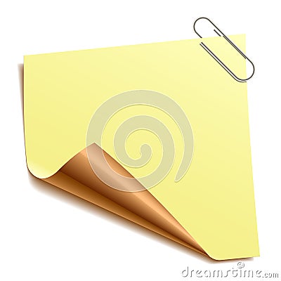 Note with paper-clip Vector Illustration