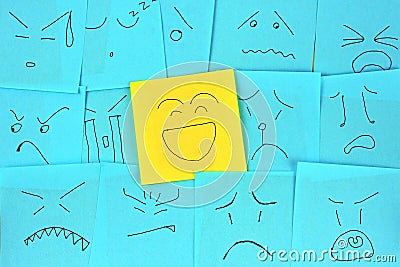 Note paper of emotion Stock Photo